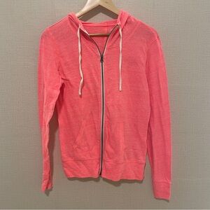 City Streets neon pink lightweight zip up hooded jacket. Size large